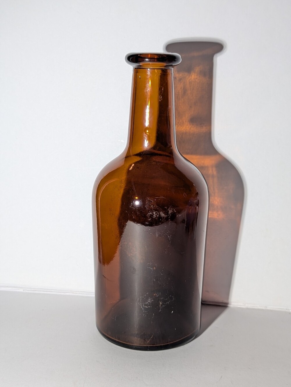 1950s-60s UGB Amber Glass Bottle - Made in United Kingdom (7") Pharmaceutical